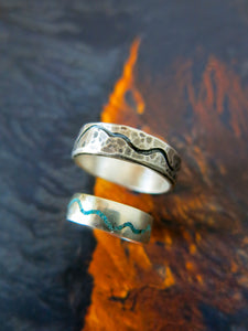Grand Canyon Ring | Silver and Turquoise Inlay | Adventure Wedding Ring