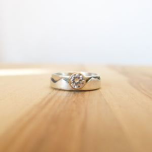 Women's Mountain Ring | Womens Wedding Ring | Custom Mountain Ring | Custom Wedding Ring | Moissanite Ring