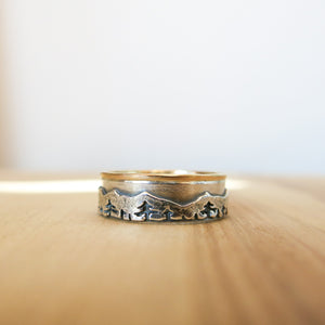 Custom Mountain Ring | Custom Mountain Ring | Rocky Mountains Wedding Ring | Unisex Wedding Ring