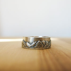 Custom Mountain Ring | Rocky Mountain Wedding Ring | Silver Mountain Ring | Mens Wedding Ring