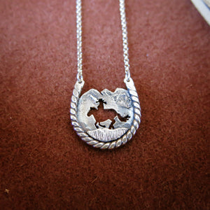 Cowgirl Necklace, Cowgirl Jewelry, Horse Jewelry, Horseshoe necklace, Giddy Up