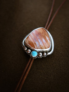 Spiny Oyster Bolo Tie | Feminine Bolo Tie | Turquoise Bolo tie