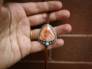 Spiny Oyster Bolo Tie | Feminine Bolo Tie | Turquoise Bolo tie