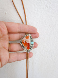 Fire Opal Bolo Tie | Mexican Fire Opal | Lady Bolo tie