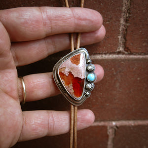 Fire Opal Bolo Tie | Mexican Fire Opal | Lady Bolo tie