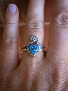 Turquoise Wedding Ring | Moissanite and turquoise