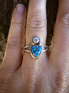 Turquoise Wedding Ring | Moissanite and turquoise