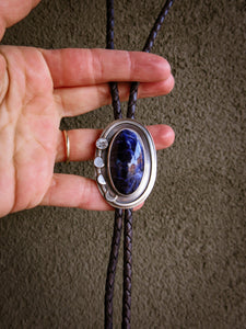 Sodalite, Sodalite Bolo Tie, Moon Cycle Bolo Tie