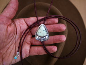 Emerald Basin Variscite Bolo Tie, Variscite Bolo Tie, Feminine Bolo Tie