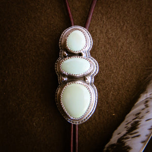 Prince Variscite Bolo Tie, Feminine Bolo Tie, Variscite Bolo Tie