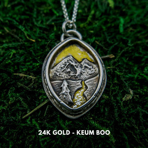 Silver and Gold Mountain Necklace